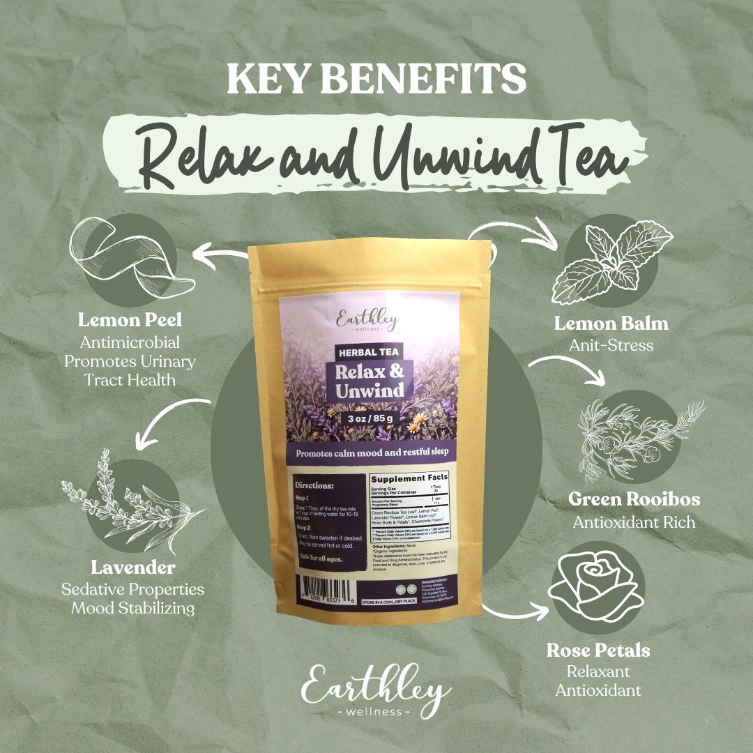 Relax and Unwind Tea - Promotes calm mood and restful sleep