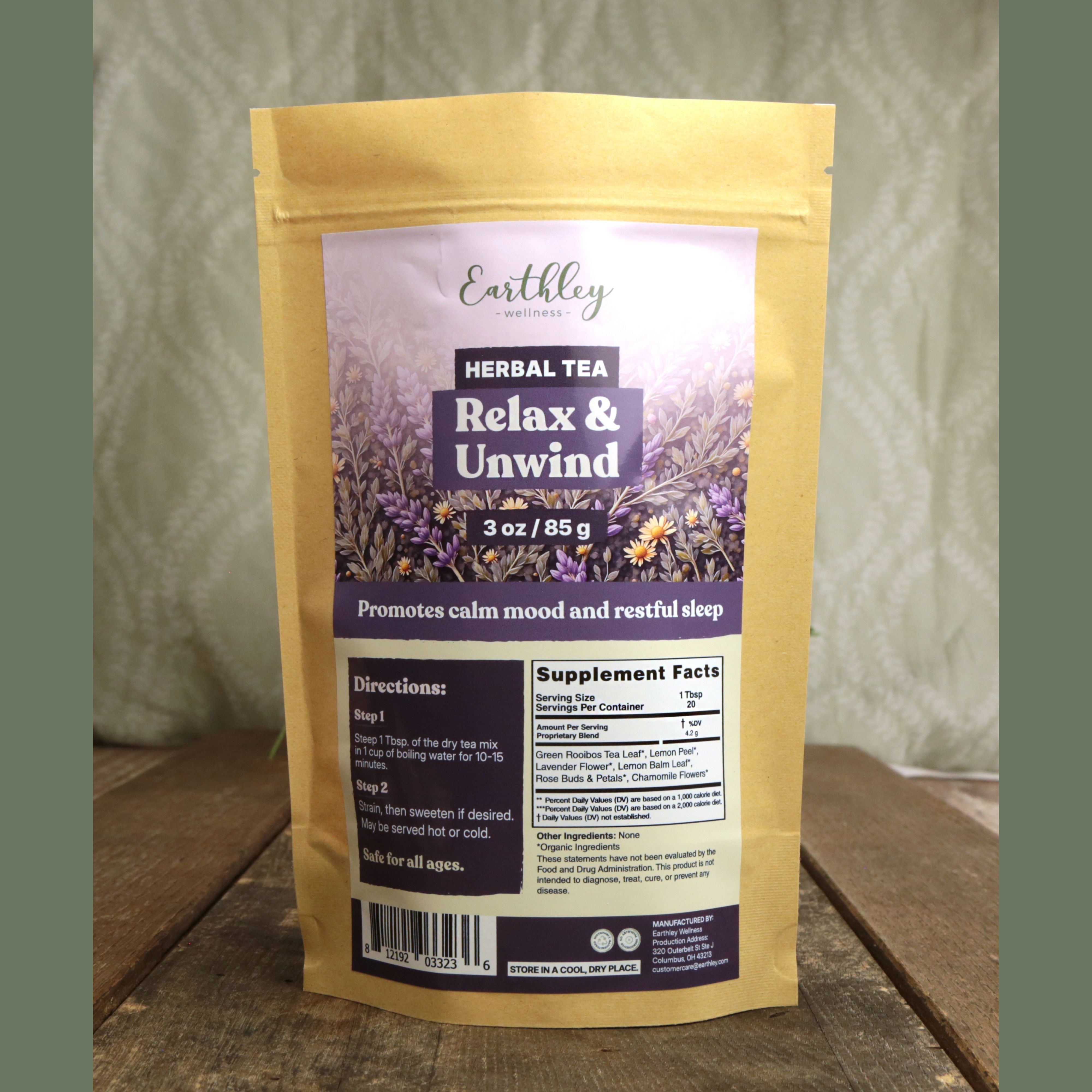 Relax and Unwind Tea - Promotes calm mood and restful sleep